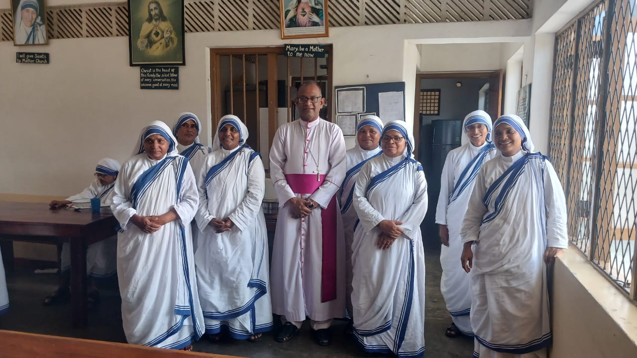 Bishop Jude Silva Visits Missionaries of Charity Sisters